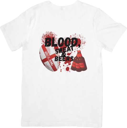 England Rugby T-shirt - Blood, Sweat & Beers