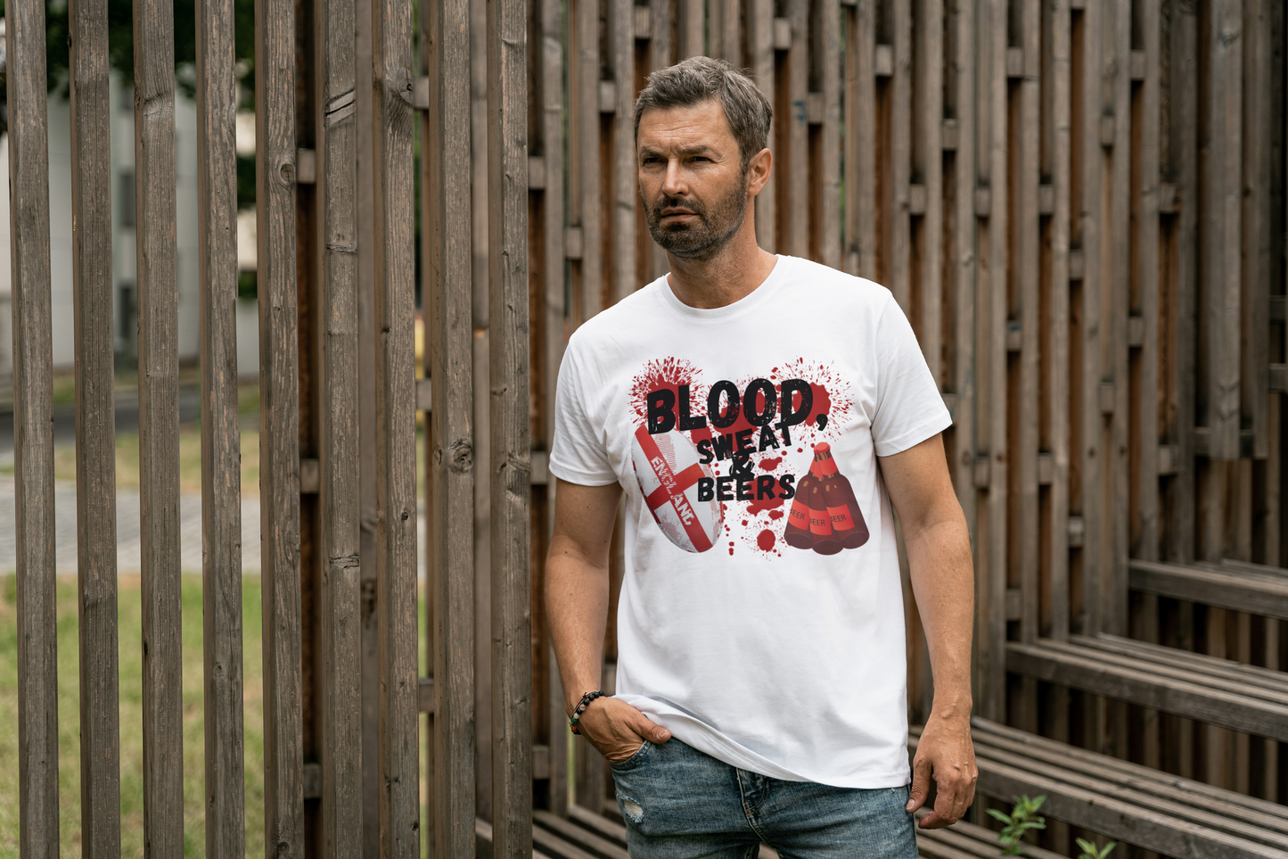 England Rugby T-shirt - Blood, Sweat & Beers