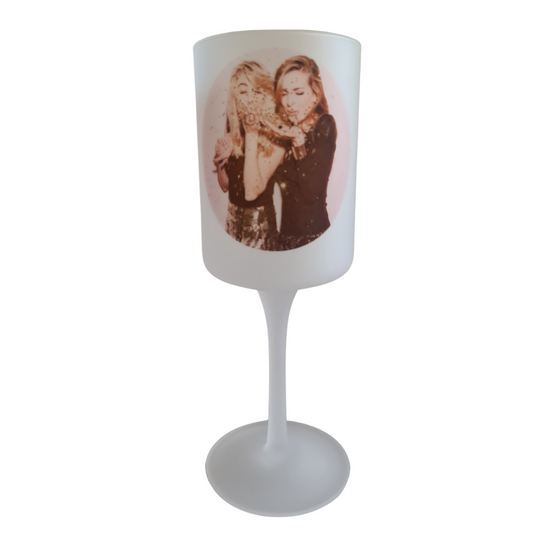 Personalised Frosted Photo Wine Glass