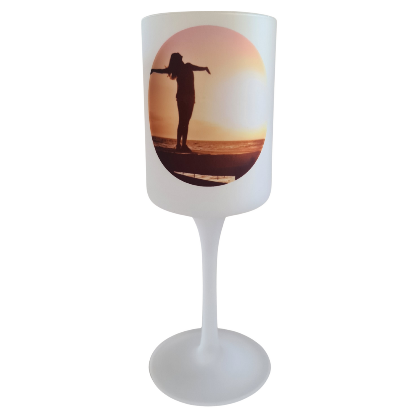 Personalised Frosted Photo Wine Glass