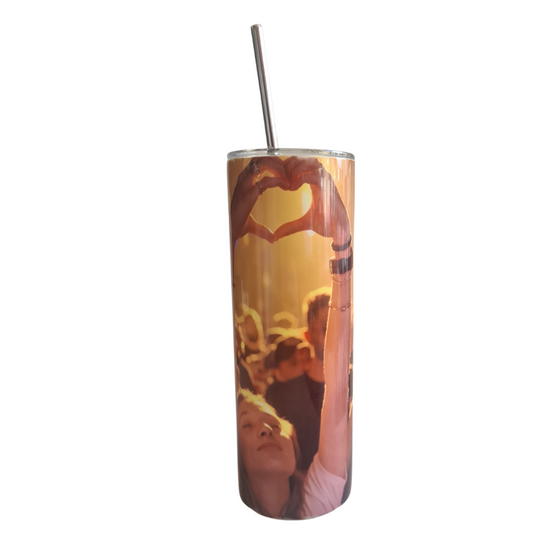 Personalised Photo 20oz drinks tumbler with metal straw